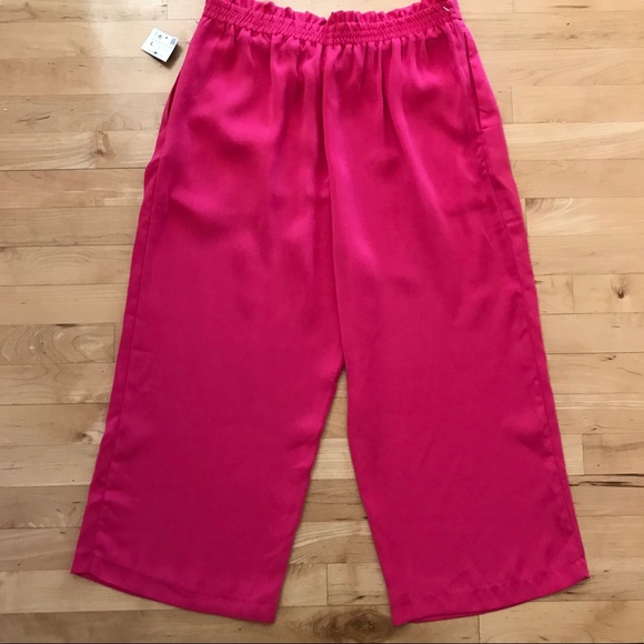 Zara | Pink Flow Trouser Capris. Size large - Picture 3 of 6
